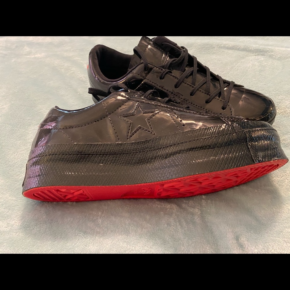 Converse One Star platform ox black sneakers
